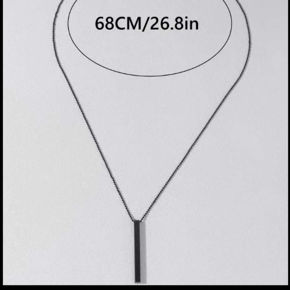 NEW Mens Black Pendant Chain Necklac